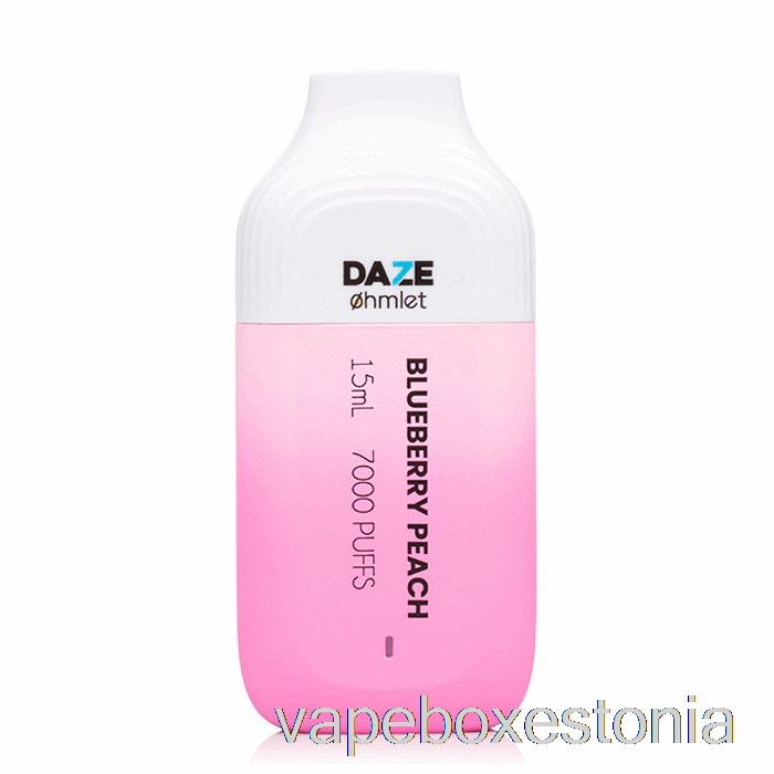 Vape Box Estonia 7 Daze Ohmlet 7000 0% Nullnikotiini ühekordne Mustika Virsik